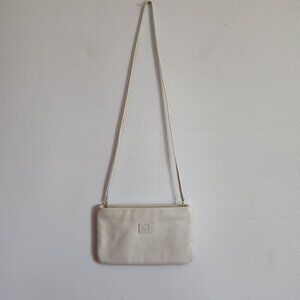 Anne Klein Cream Mini Leather Crossbody